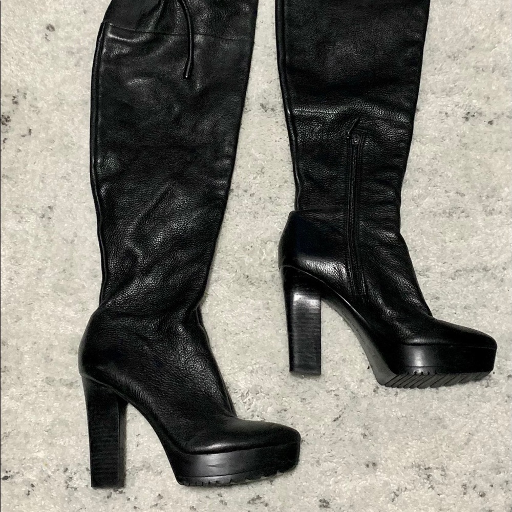 Calvin Klein Over the knee Leather Platform Boots